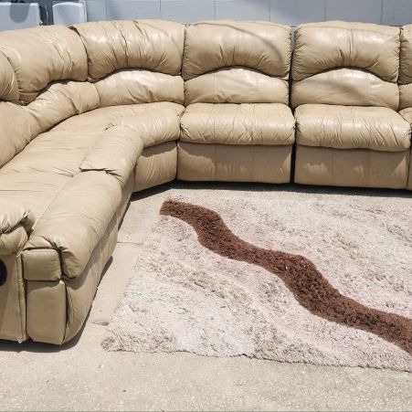 Tan Leather Sofa Recliner Sectional