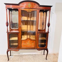Mahogany display cabinet antique