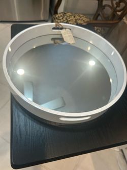 New white mirror large tray