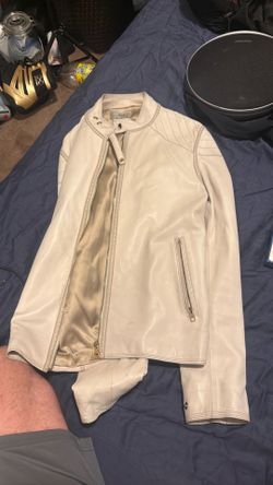 Louis Vuitton lambskin leather jacket with solid gold buttons zipper and accents