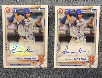 2021 Bowman 1st Hansel Moreno and 2021 Topps Franklyn Kilome New York Mets