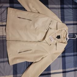 Leather Jacket Beige