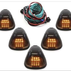 Hante Amber LED cab roof Running Lights with Smoked Lens, Cab Marker Lights, Top Clearance Light Replacement Accessories for Ford 1(contact info remov