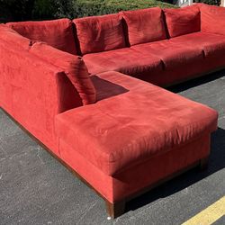 Red Sectional Couch Set 
