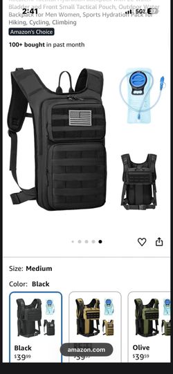 Backpack with water bag and chest bag