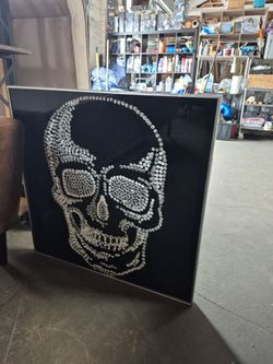 ROCK N ROLL SCULL ART PIECE
