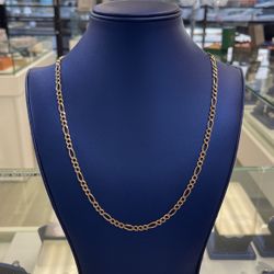 Chain Figaro 5 ‘’mm Wide 14k Gold Solid 