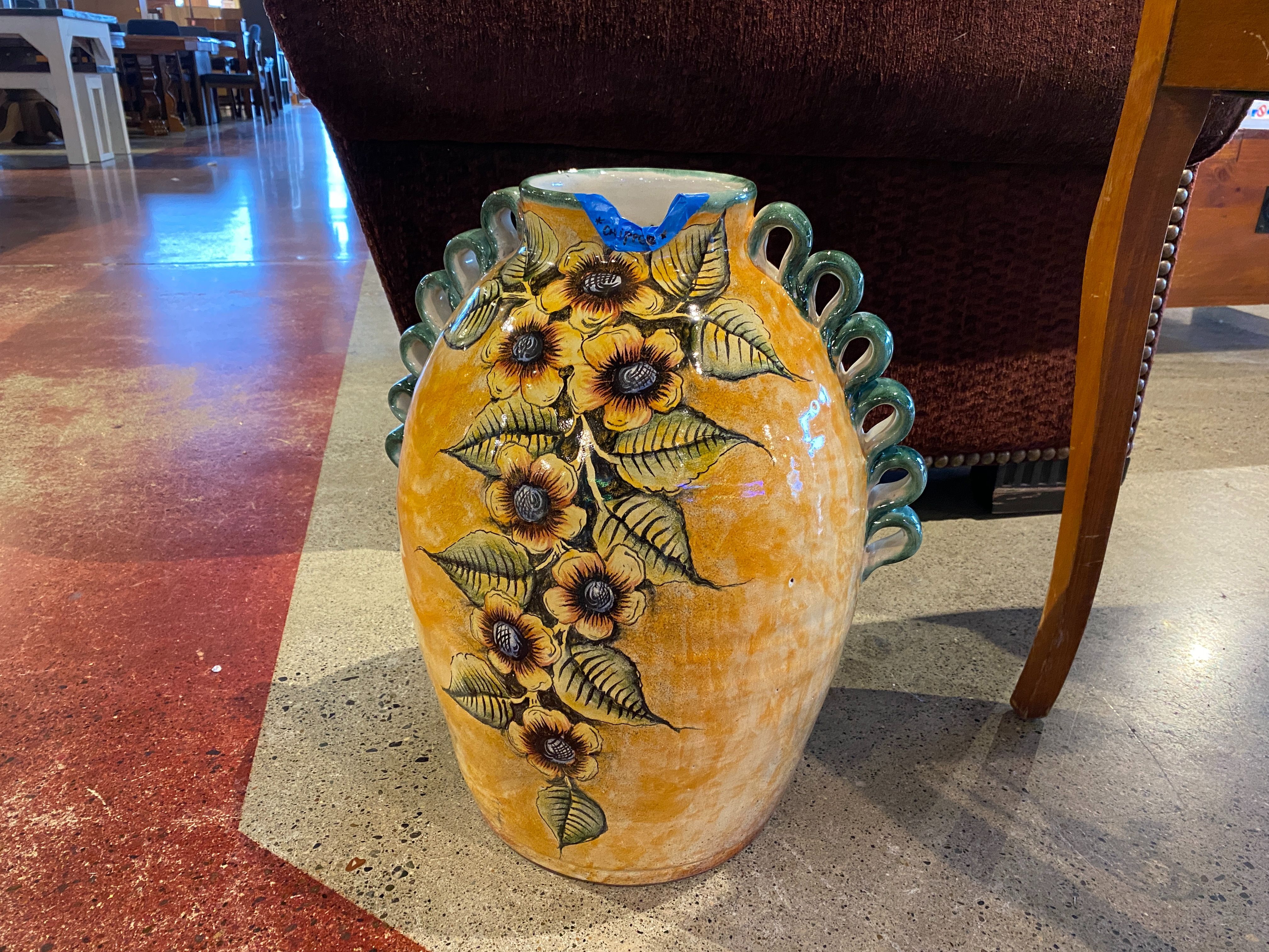 MAYOLICH CONTRERAS Ceramic Vase with Two Sided Painting