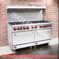 Burner Range Stove With Double Oven Commercial Restaurant Kitchen