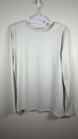 Zenana Light Gray Long Sleeve Top Size XL Crewneck Stretchy Basics