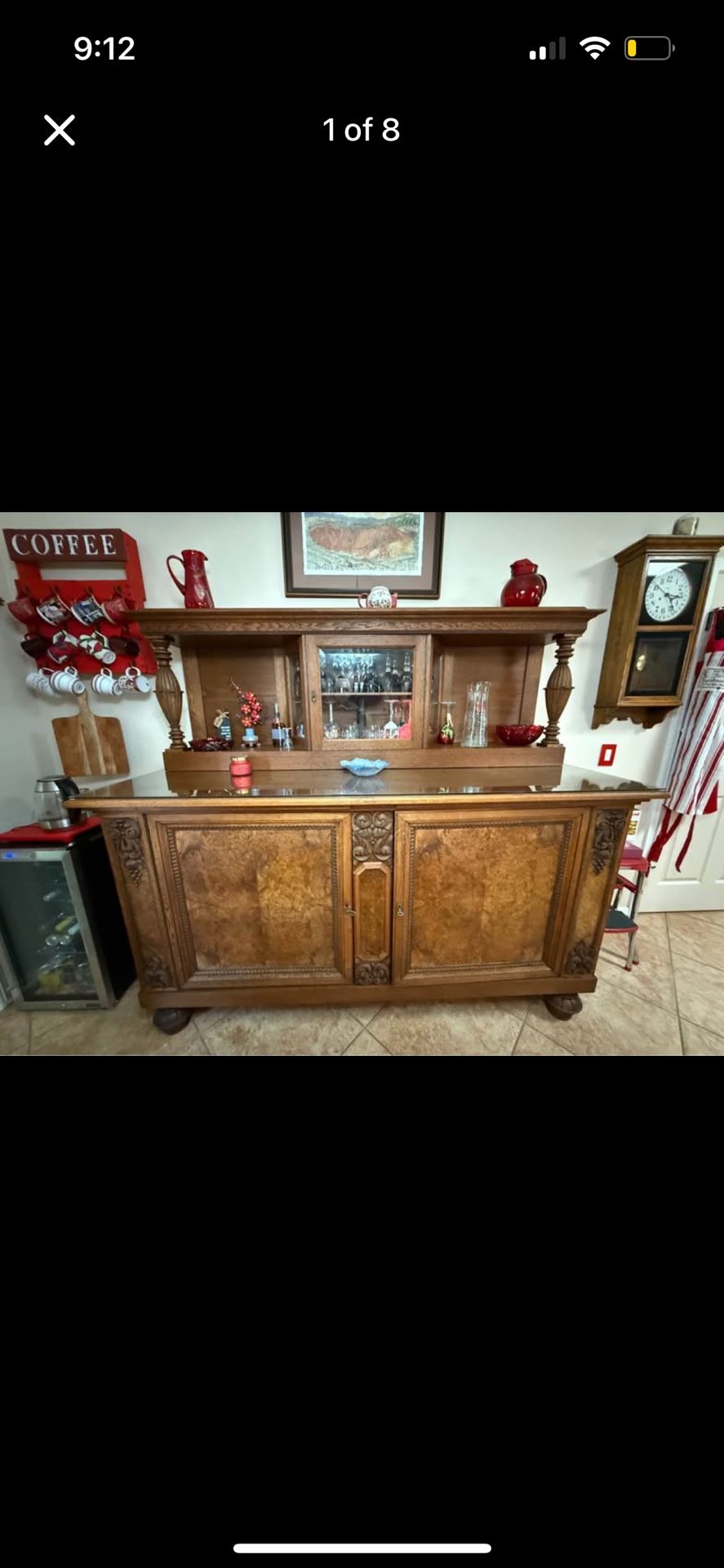 Wooden & Glass Buffet