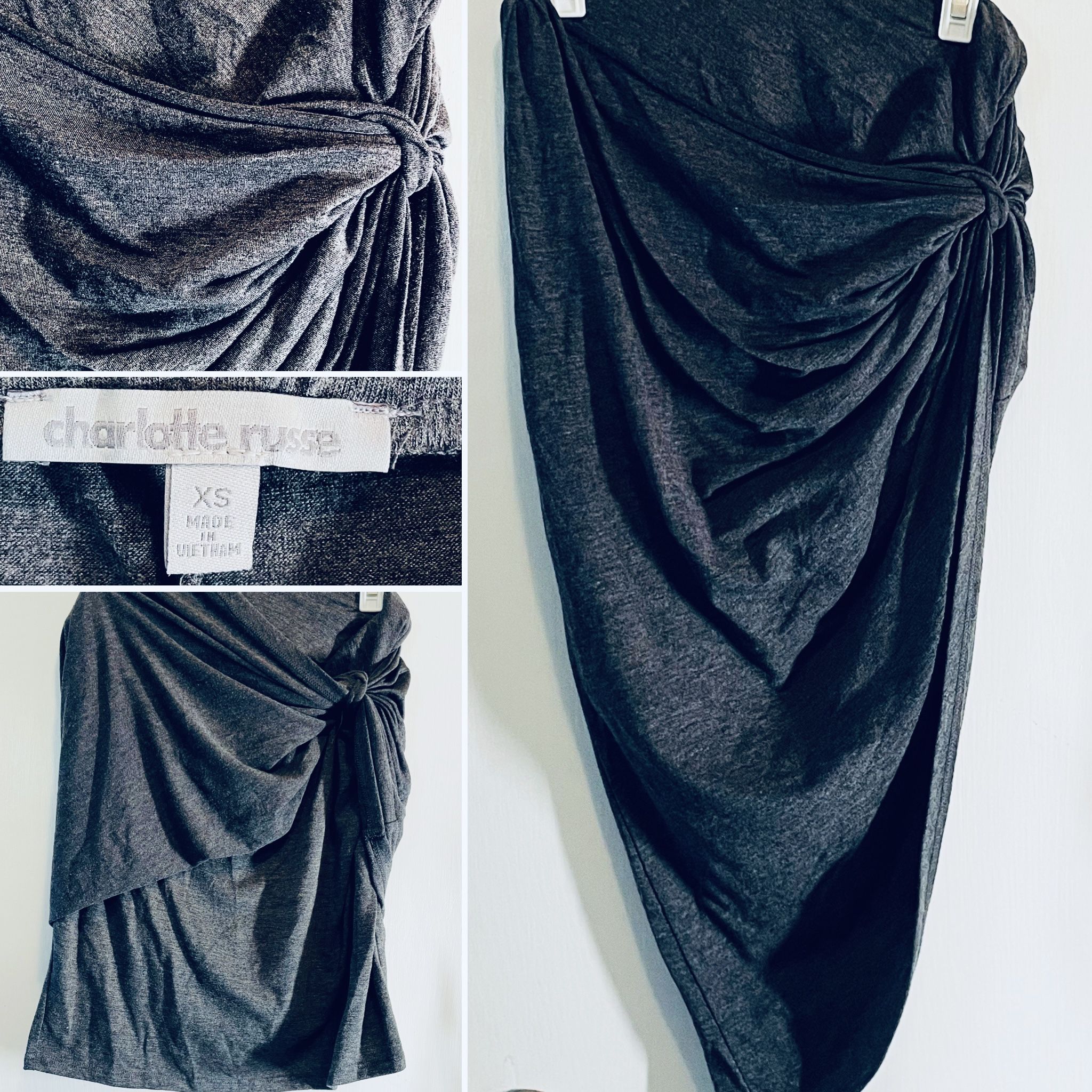 Charlotte Russe Grey Pencil Skirt W/Side Slit