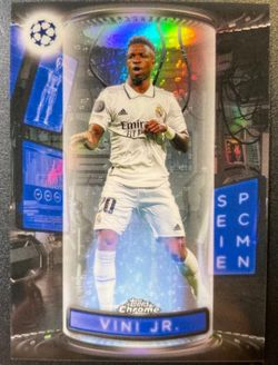 Vini Jr Soccer Card Topps Chrome Specimen Blue Refractor SP