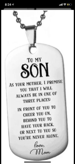 Stainless steel dogtag for your son!