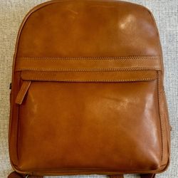 NWT Marta Ponti Men’s GENUINE LEATHER Brown Laptop Backpack! BRAND NEW!