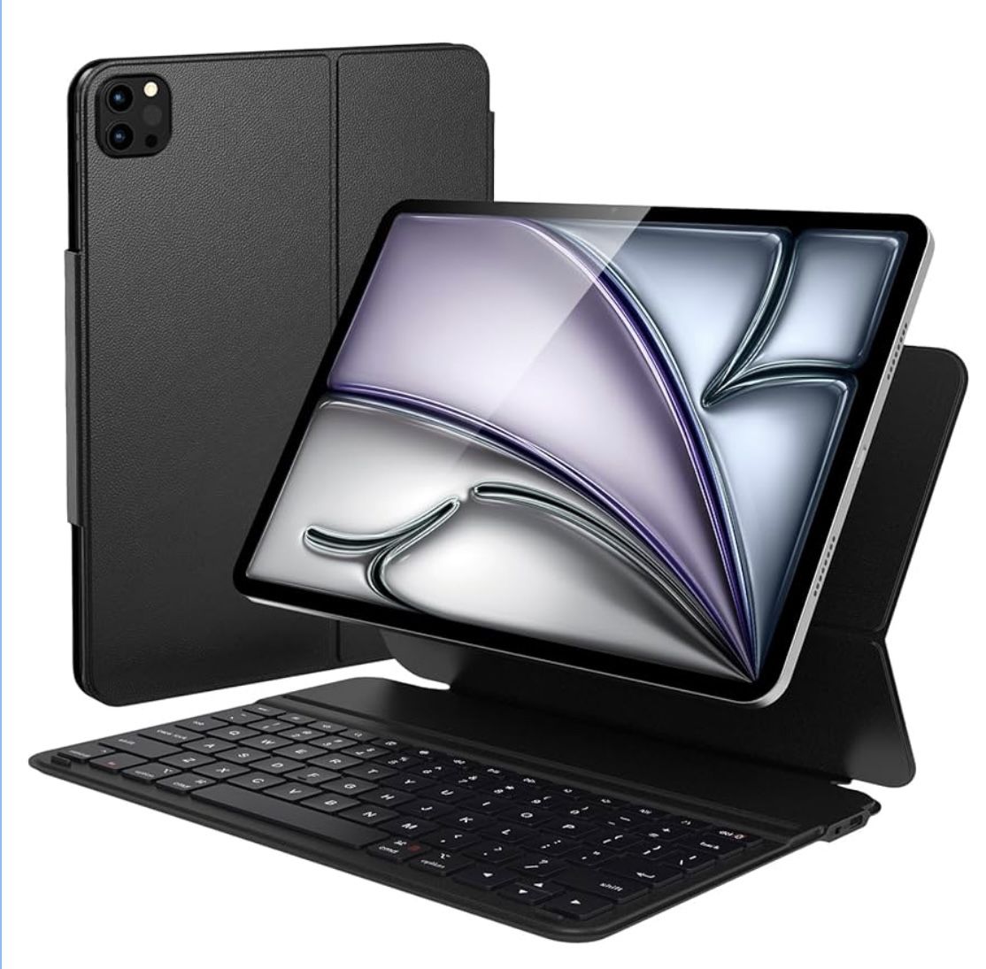 Keyboard Case for iPad Air 11 inch (M3 2025/M2 2024), Bluetooth Keyboard for 10.9" iPad Air 5th 4th, Detachable Magnetic Rechargeable Folio for iPad P