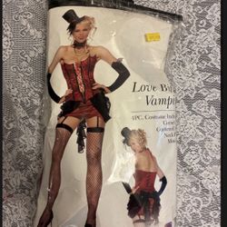 “Love Bite Vampire” Costume – Size L - 4 Piece Set – NEW in Package
