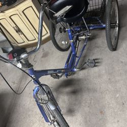 Tricycle Adult Bike New Tire Tubes Back Basket Hand Brake Foot Brake 