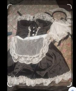 Sexy French Maid Costume Dress with Accessories Size S