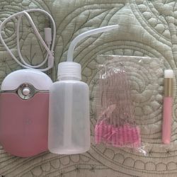 Eyelash extension cleaner and handheld fan