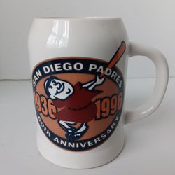 San Diego Padres Vintage Beer Stein Mug with defects