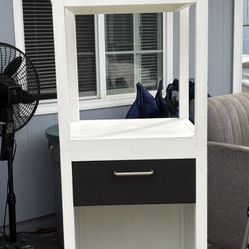 White with Blk Drawer ,  Shelving 