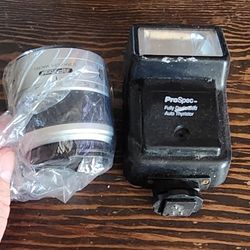 Minolta Lens And Universal Camera Flash