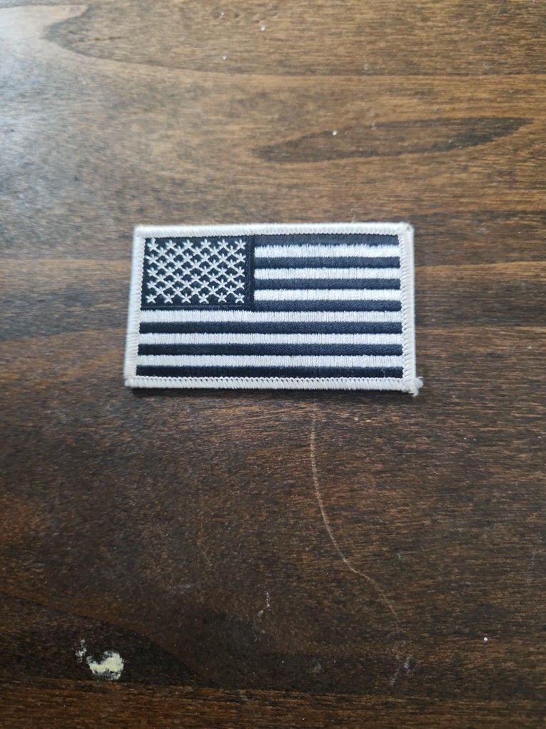 Black And White USA flag Patch