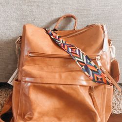 New Backpack Purse Diaper Bag vegan Leather