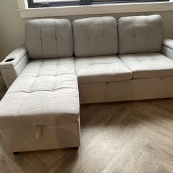 Grey Sofa With Charging Ports 