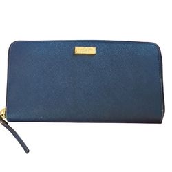 Kate Spade Royal Blue Saffiano Leather long Wallet 