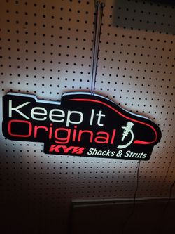 Automotive KYB Shock Sign Lighted