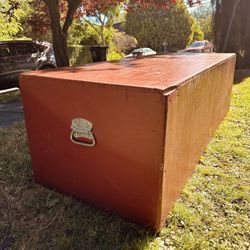 Big Orange Wooden Box Table