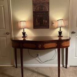Kindel Winterthur Collection Inlaid Mahogany Console Table