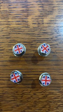 Union Jack (British Flag) Tire Motorcycle/Scooter License Plate Bolts Set of 4