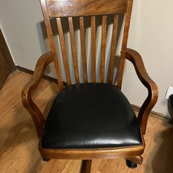 Solid Oak Desk Chair Thumbnail