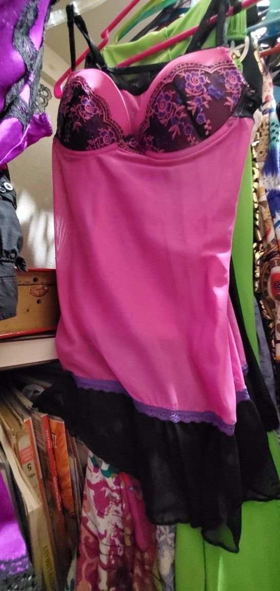 Womens New Pink Lingerie Dress