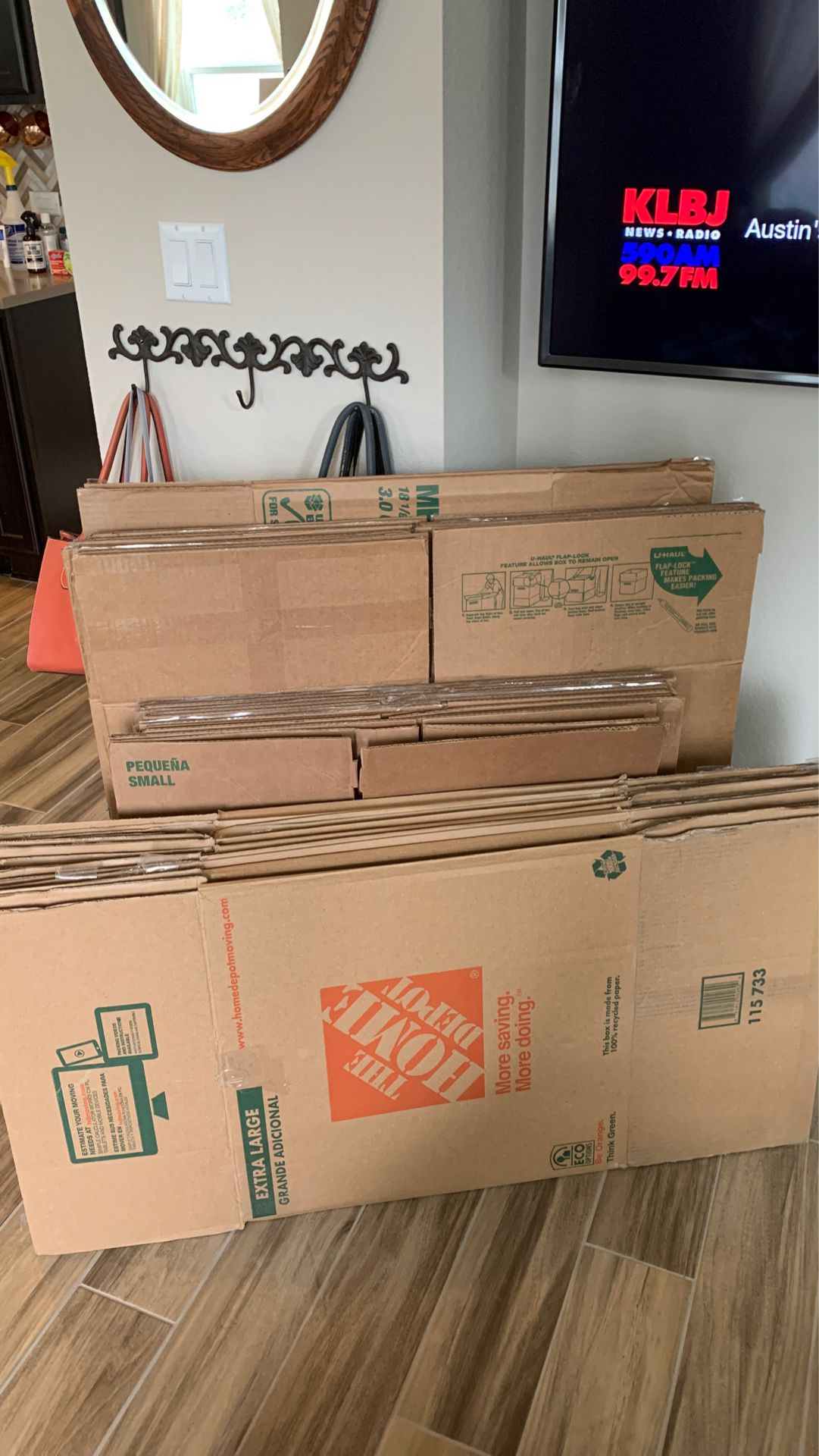 3 sizes of moving boxes FREE