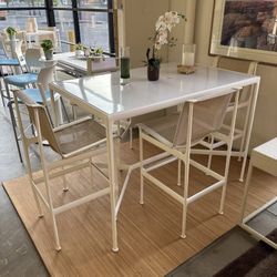 Metal Bar-Height Patio Set – 6-Seat Outdoor Dining