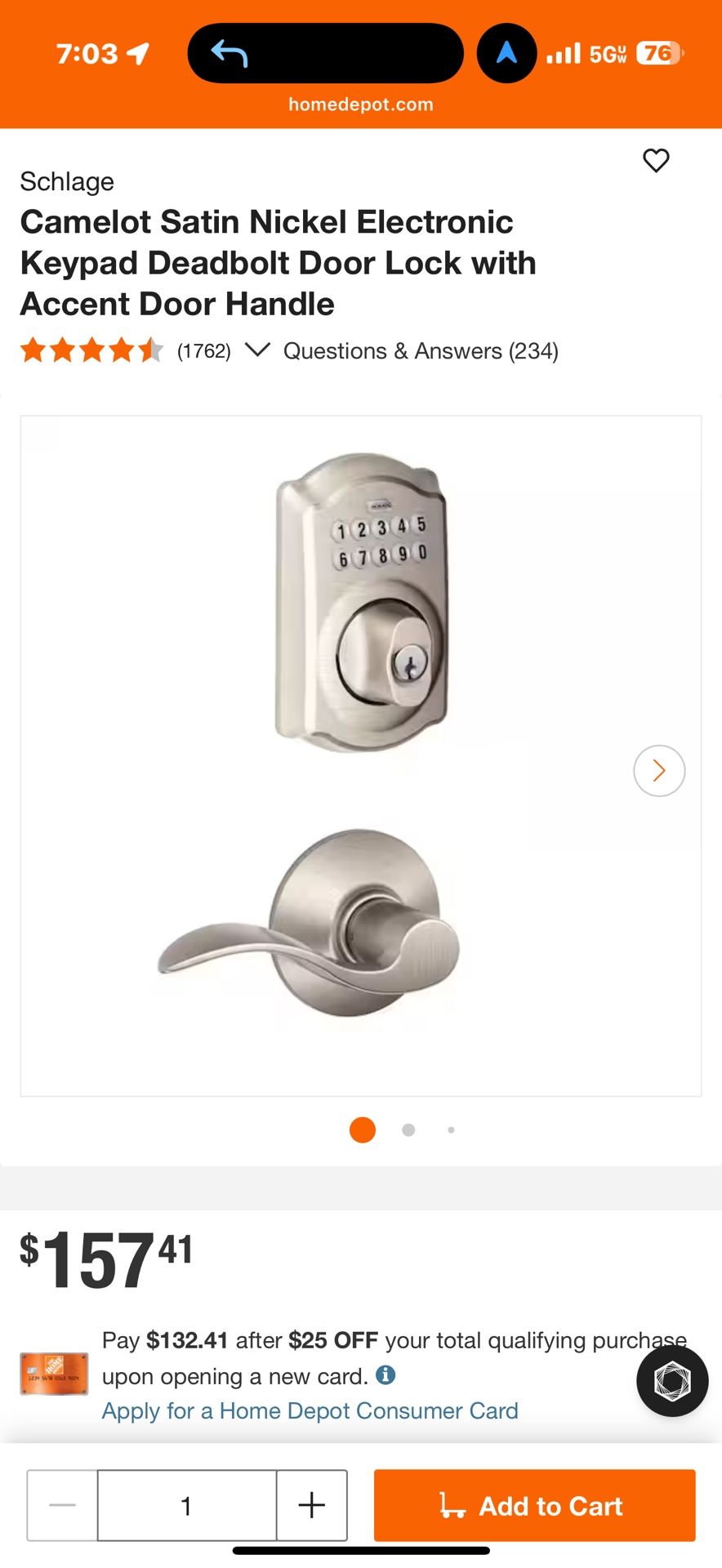 Key code Door Handle