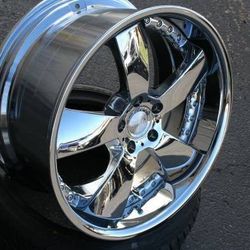 4 New 20X10 Chrome Maas Two Piece Rims 5X112 5X120 +25MM Offset