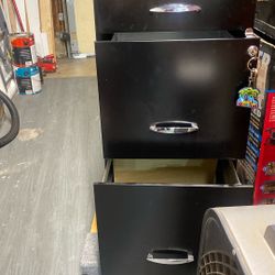 Short near New black filing cabinet with lock