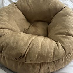 Luxury Gold Satin Round Pet Bed