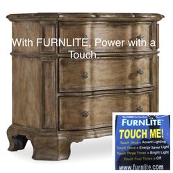 Brand New Touch power 3 Drawer Solid Wood Dresser W/furnlite power strip. Bedroom home furniture household general