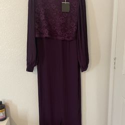 Long Sleeve  Purple Dress 