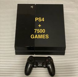 PLAYSTATION 4 with 4TB Hard Drive + 7500 Games installed