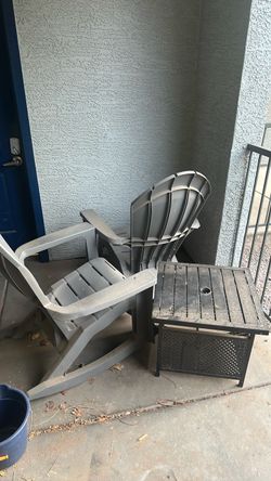 Outdoor Rocking Chair and table
