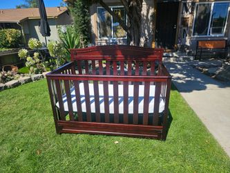 Cherrywood Crib w/ mattress - $60