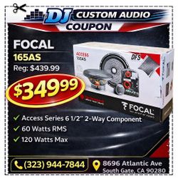 Focal Access Car Speakers 6.5" Component Speaker System 120 Watts Performance 165AS 🚨 Payment Options Available 🚨 No Credit Needed 🚨 