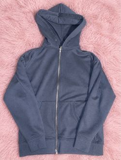 Blue Full Zip Hoodie Sweatshirt